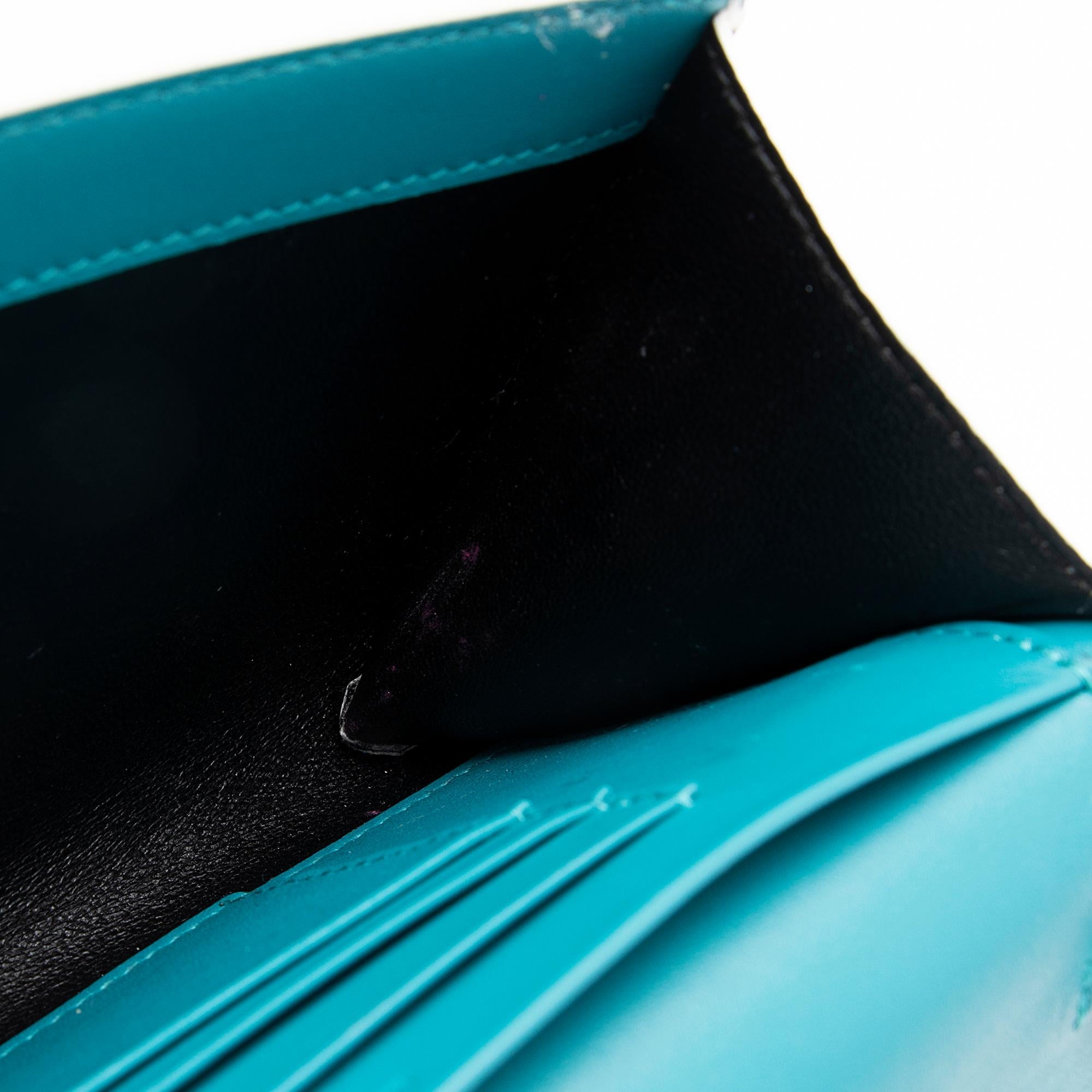 Saint Laurent Smooth Calfskin Floral Mini Chain Wallet