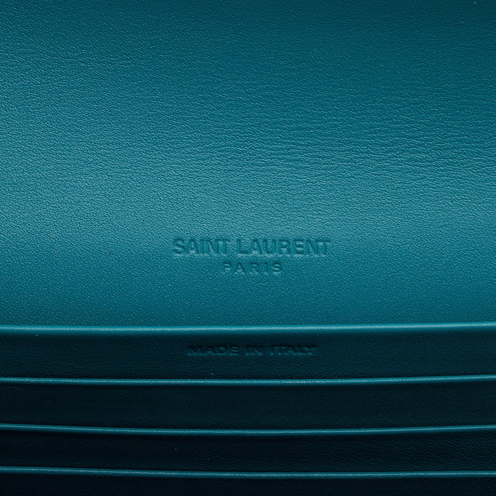 Saint Laurent Smooth Calfskin Floral Mini Chain Wallet