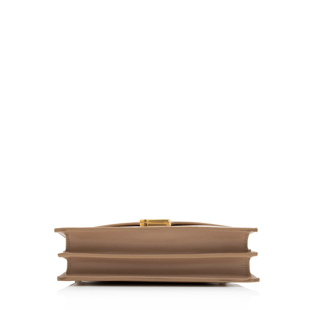 Saint Laurent Smooth Calfskin Monogram Cassandra Shoulder Bag (SHF-14588)