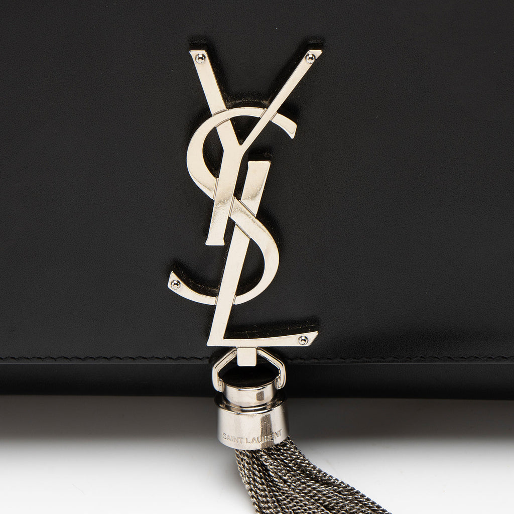 Saint Laurent Smooth Calfskin Monogram Kate Tassel Medium Shoulder Bag