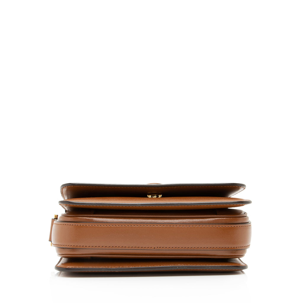 Saint Laurent Smooth Calfskin Monogram Le 61 Saddle Small Crossbody Bag (SHF-23810)