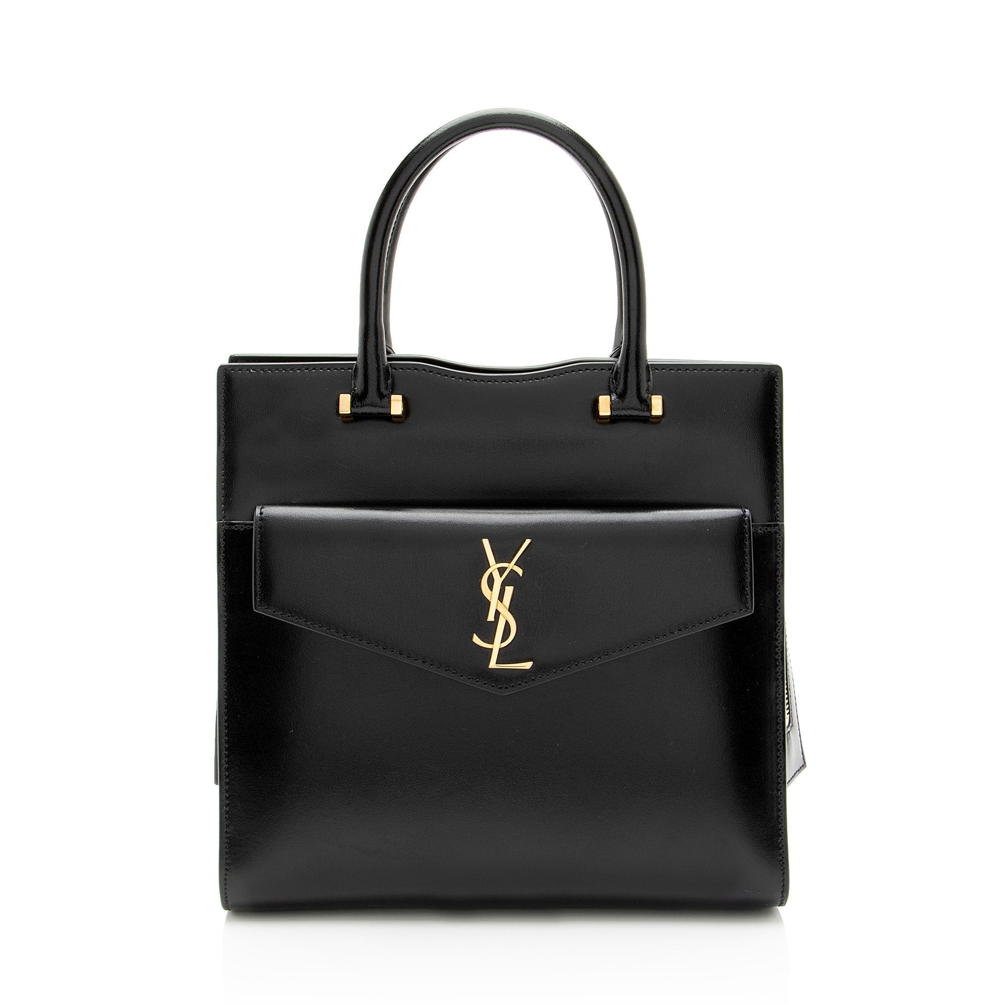 Saint Laurent Smooth Calfskin Monogram Uptown Small Satchel