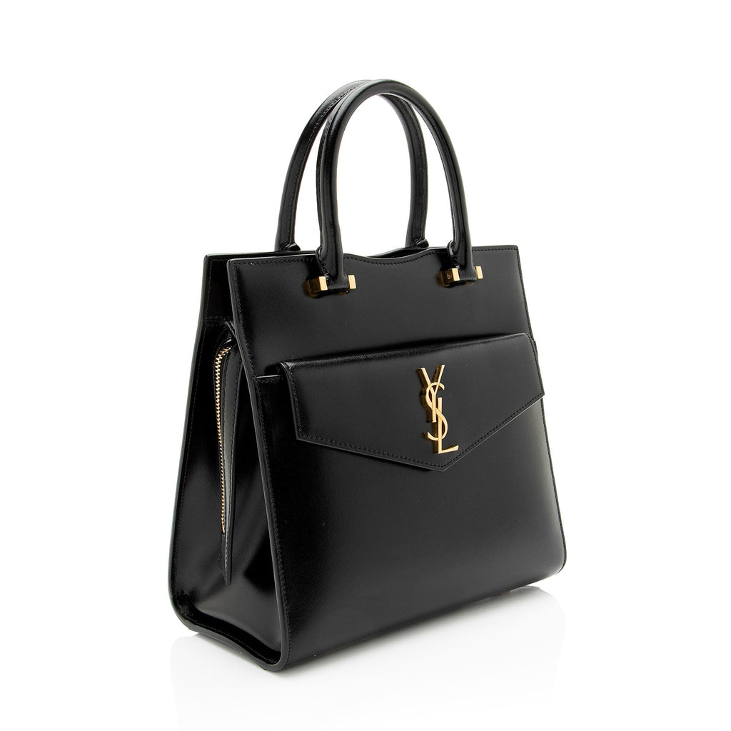 Saint Laurent Smooth Calfskin Monogram Uptown Small Satchel