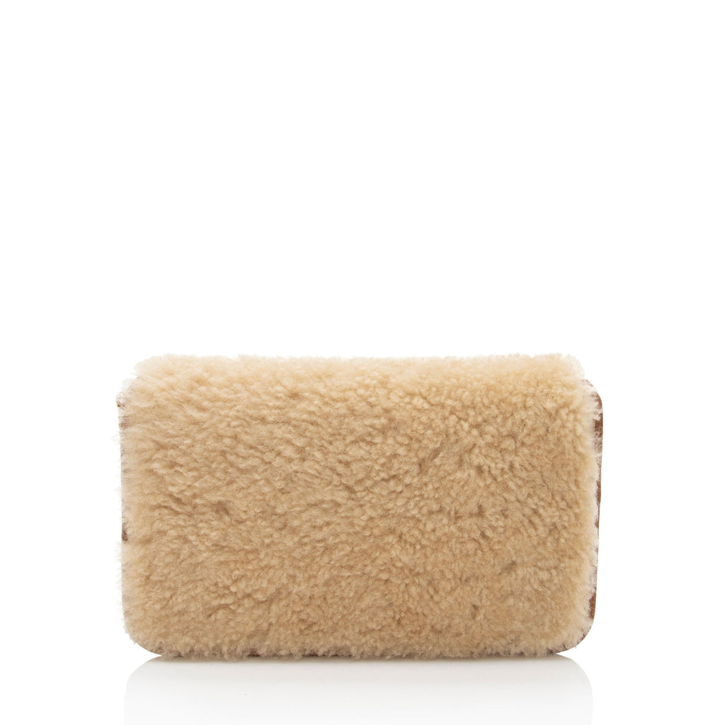 Saint Laurent Smooth Calfskin Shearling Phone Holder Shoulder Bag (SHF-m39ejH)