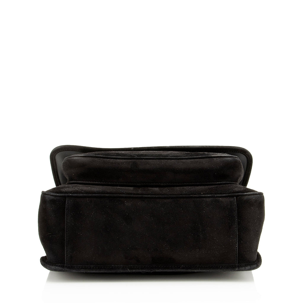 Saint Laurent Suede Monogram Niki Medium Shoulder Bag