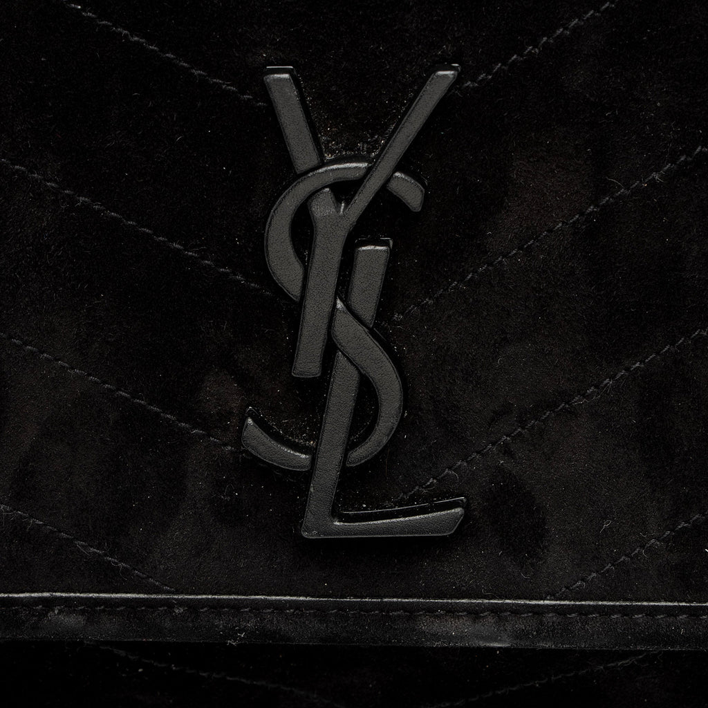 Saint Laurent Suede Monogram Niki Medium Shoulder Bag