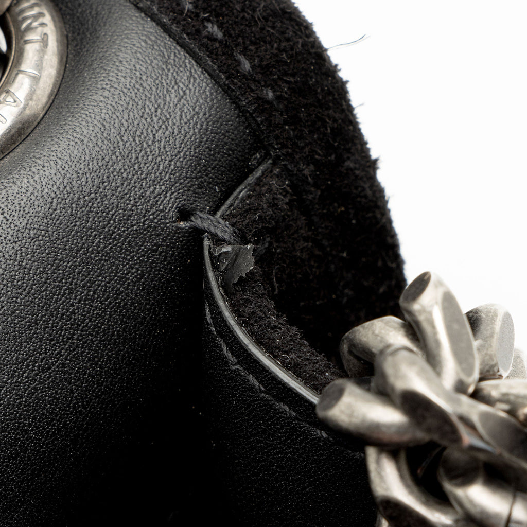 Saint Laurent Suede Monogram Niki Medium Shoulder Bag