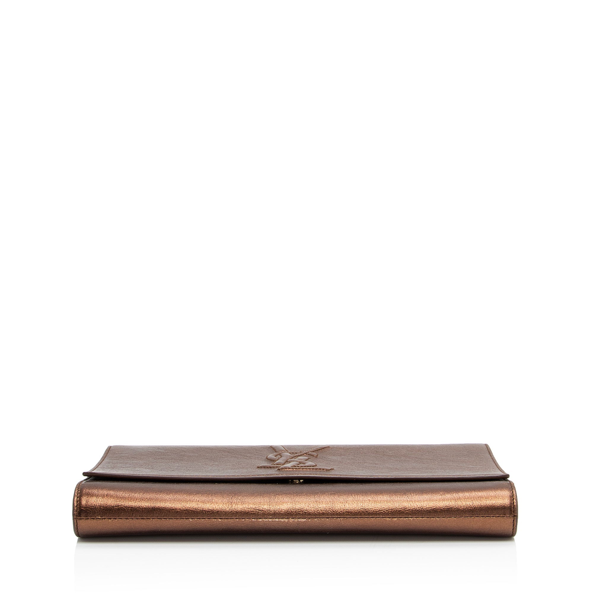 Saint Laurent Vintage Metallic Calfskin Monogram Belle de Jour Clutch (SHF-VMKI8c)