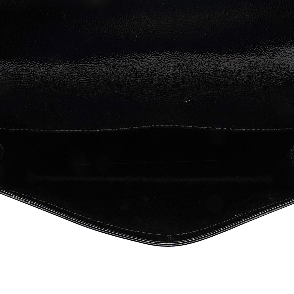 Saint Laurent Vintage Patent Leather Monogram Belle de Jour Clutch (SHF-36A795)