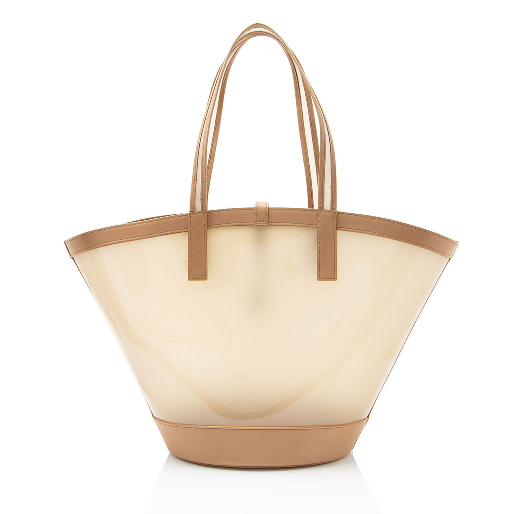 Saint Laurent Vinyl Calfskin Panier Medium Tote