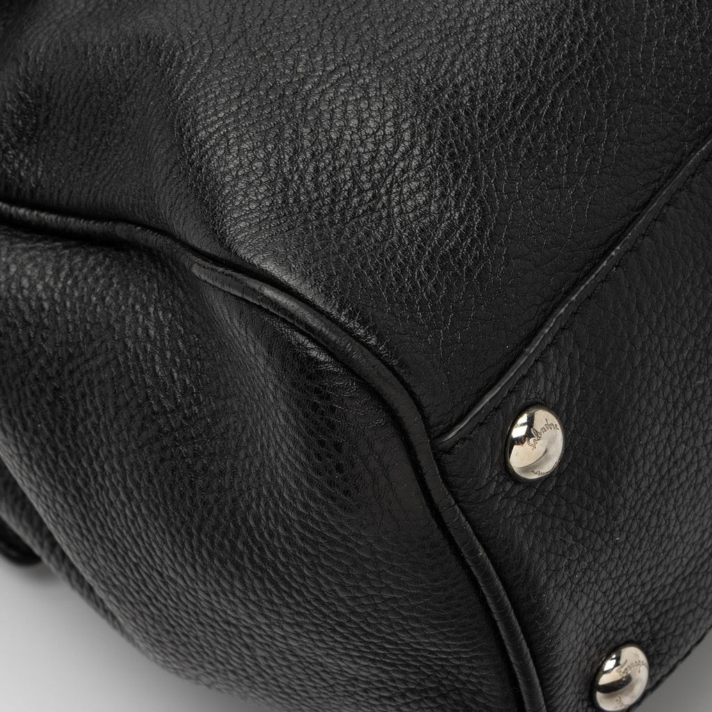 Salvatore Ferragamo Calfskin Ganchini Jules Satchel (SHF-BEZLds)