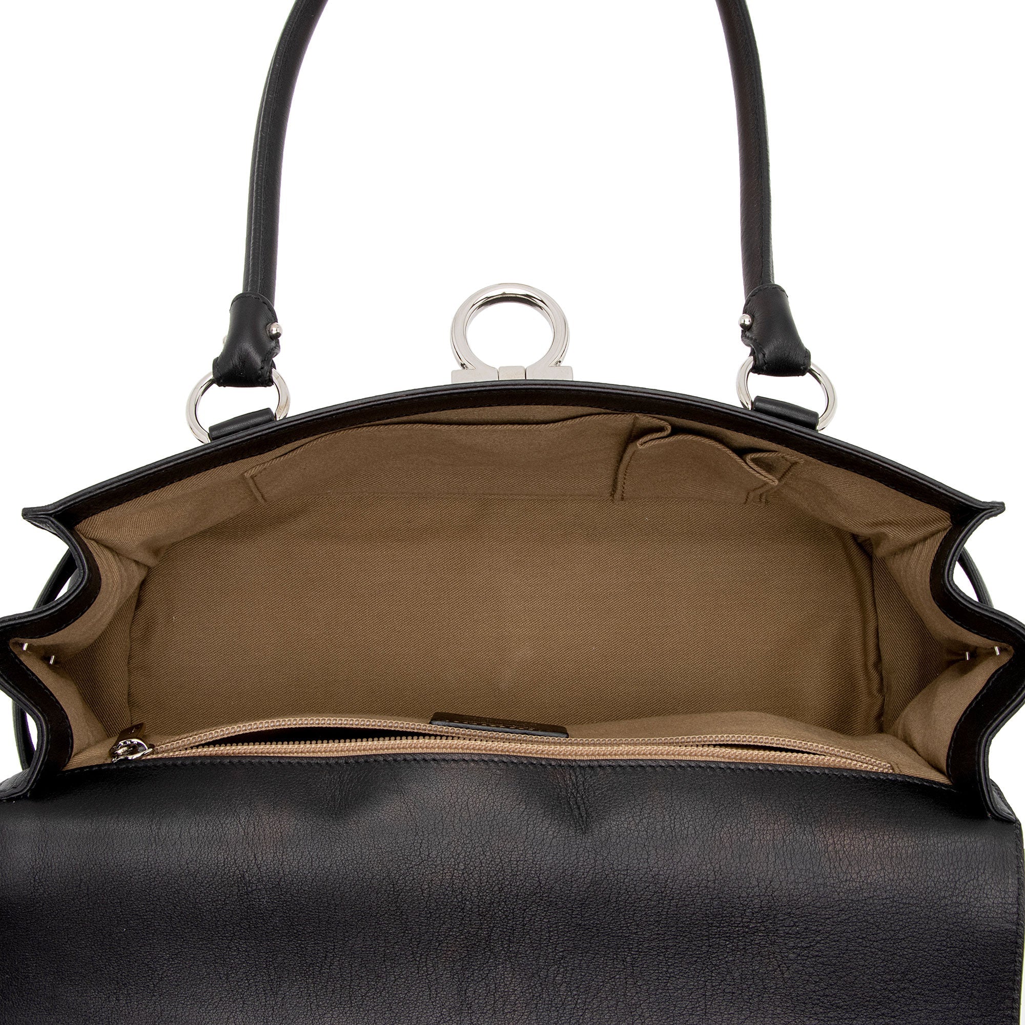 Salvatore Ferragamo Calfskin Ganchini Jules Satchel (SHF-5PXr2S)