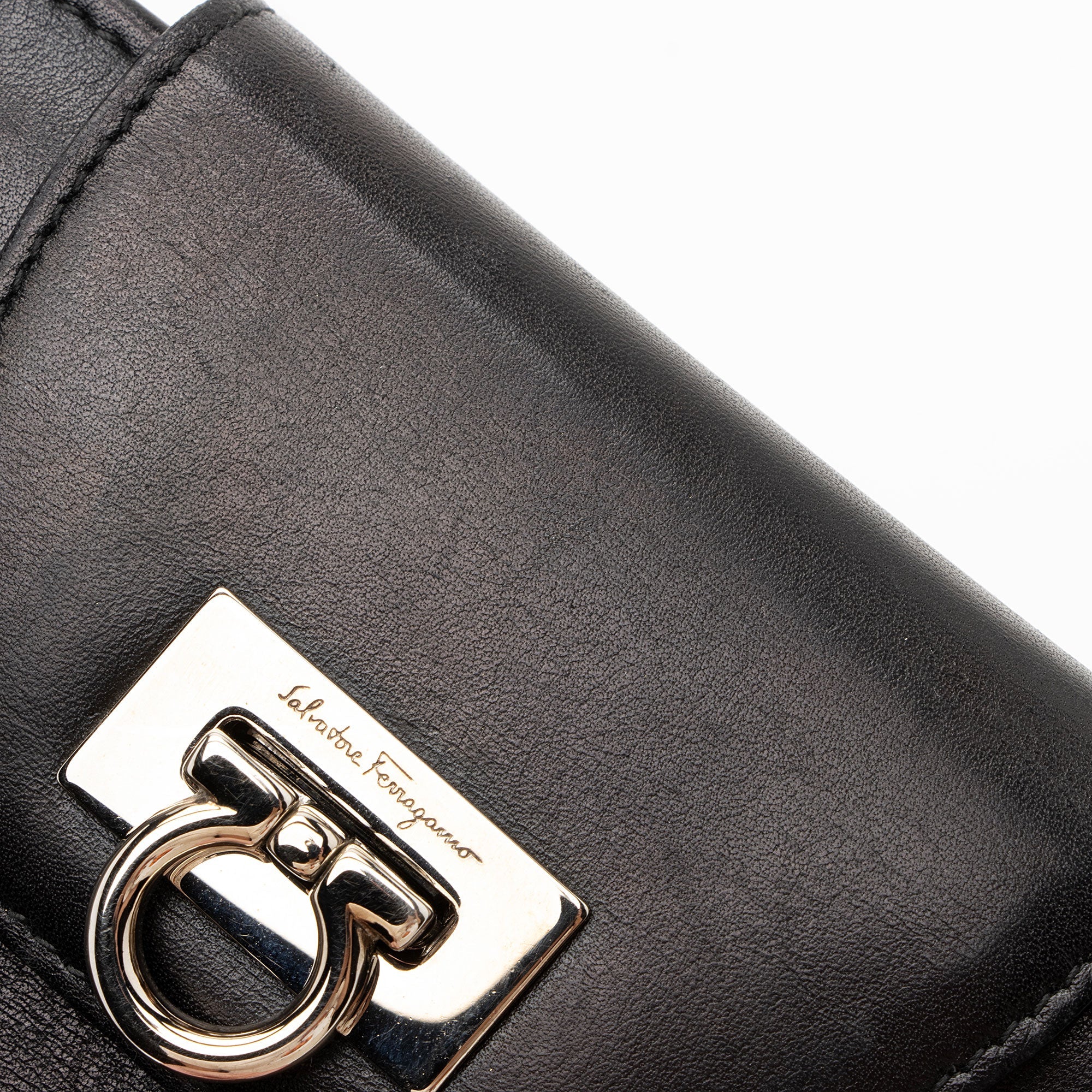 Ferragamo Calfskin Gancini Long Wallet