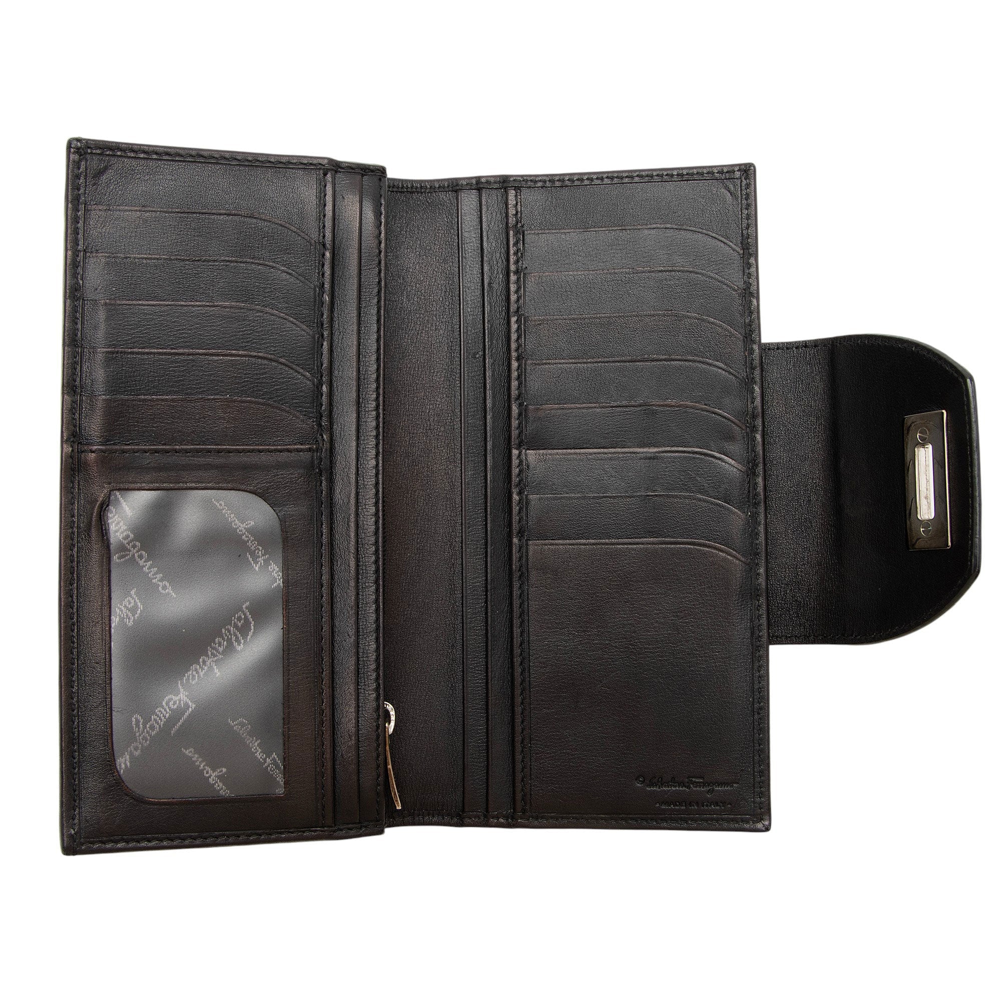 Ferragamo Calfskin Gancini Long Wallet
