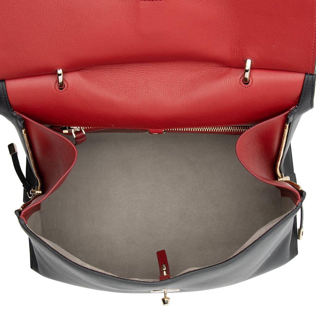 Salvatore Ferragamo Calfskin Jet Set Top Handle Large Satchel (SHF-JMhPjy)