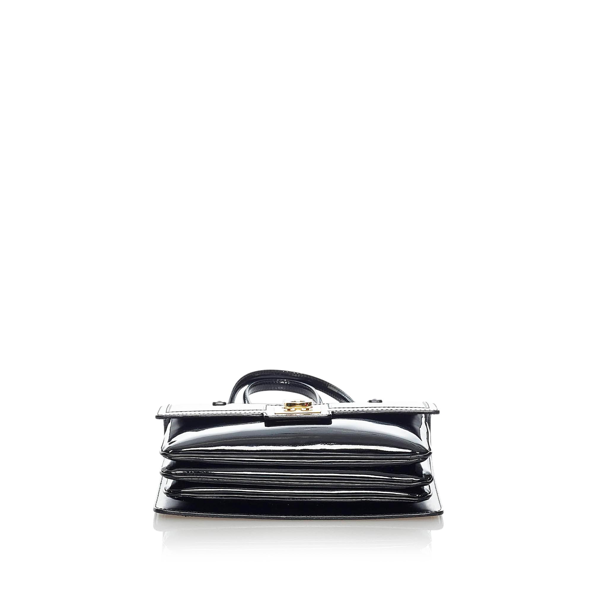 Salvatore Ferragamo Gancini Patent Leather Handbag (SHG-31776)