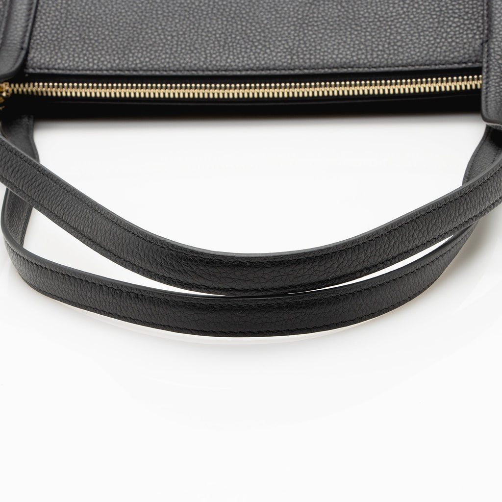Salvatore Ferragamo Grained Calfskin Gancini Medium Tote (SHF-22745)