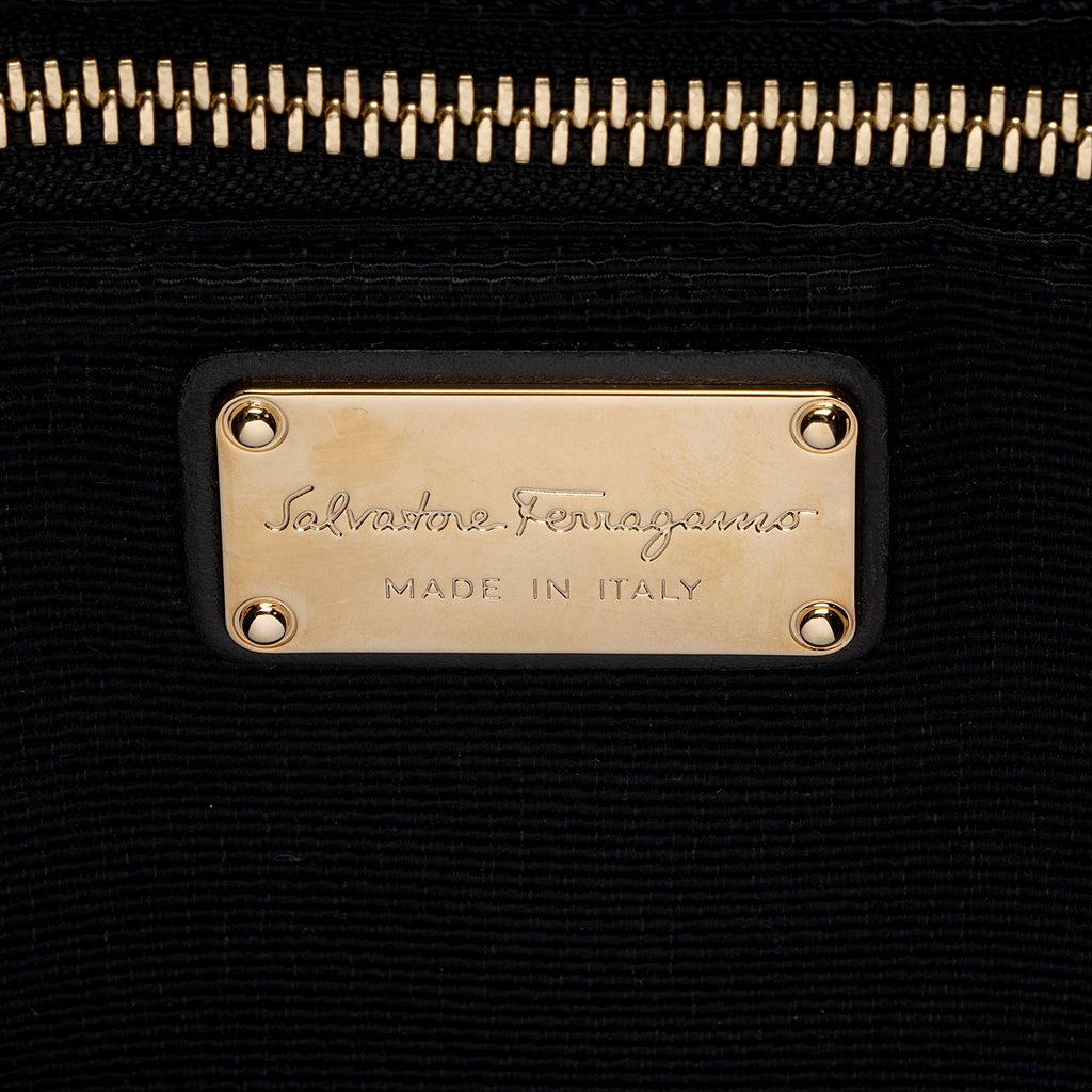 Salvatore Ferragamo Nylon Patent Leather Leonora Tote (SHF-v2xITH)