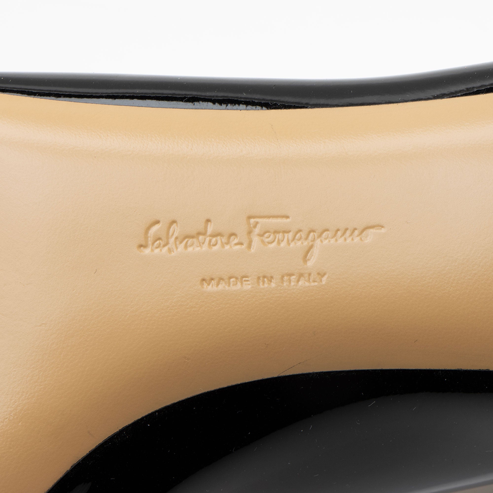 Salvatore Ferragamo Patent Leather Vara Pumps - Size 9 / 39