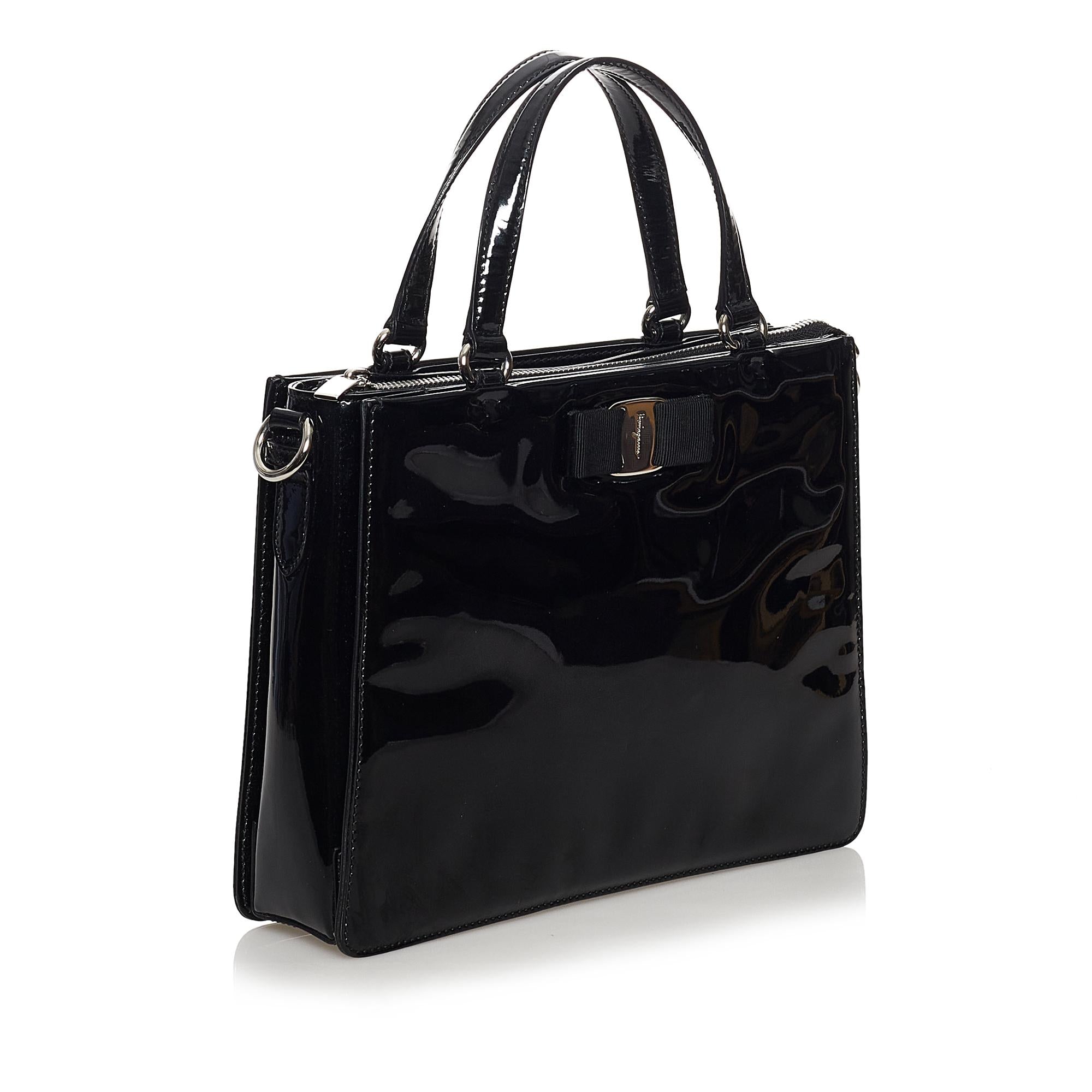Salvatore Ferragamo Vara Patent Leather Satchel (SHG-31071)