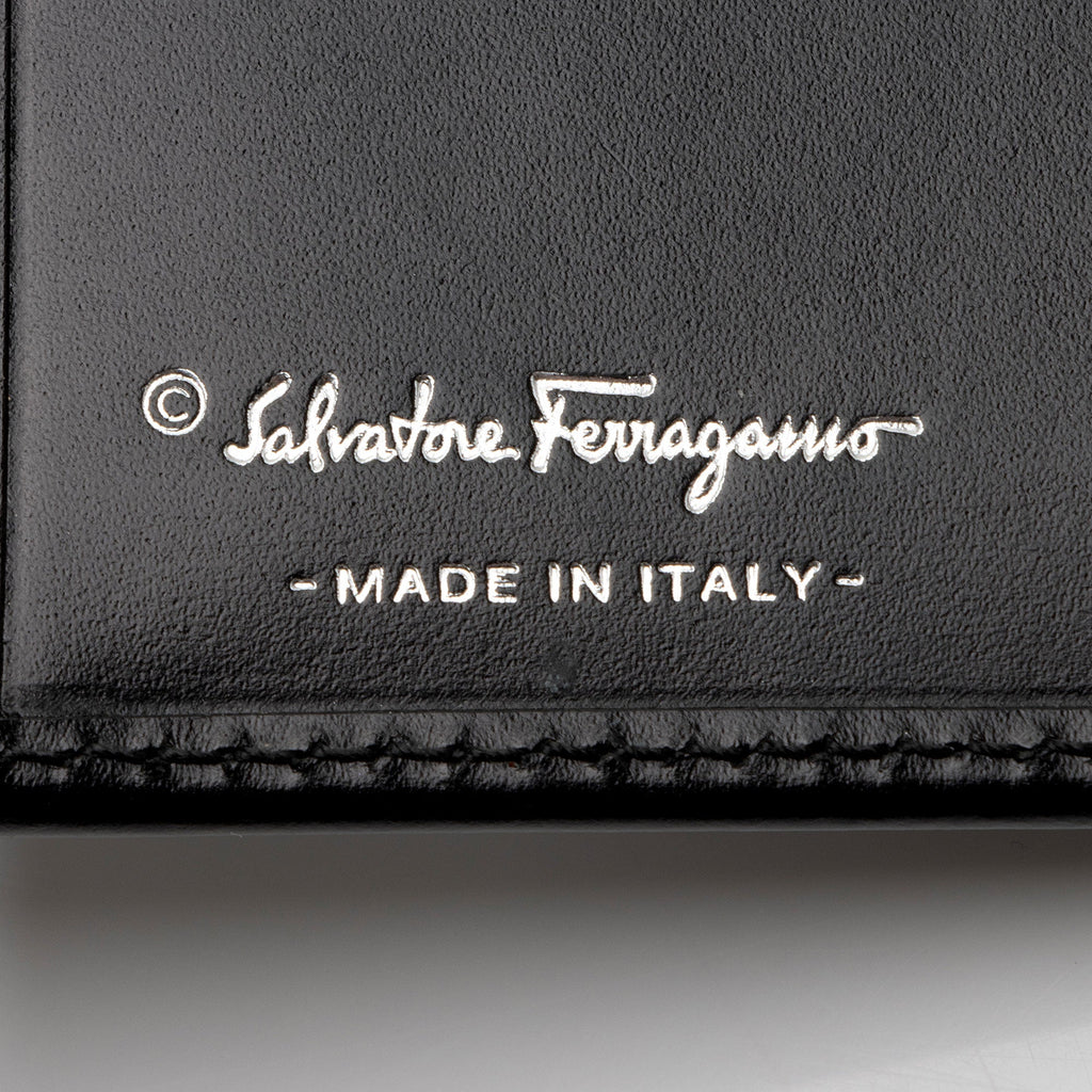 Salvatore Ferragamo Shiny Calfskin Gancini Long Wallet - FINAL SALE (SHF-zI2Lod)