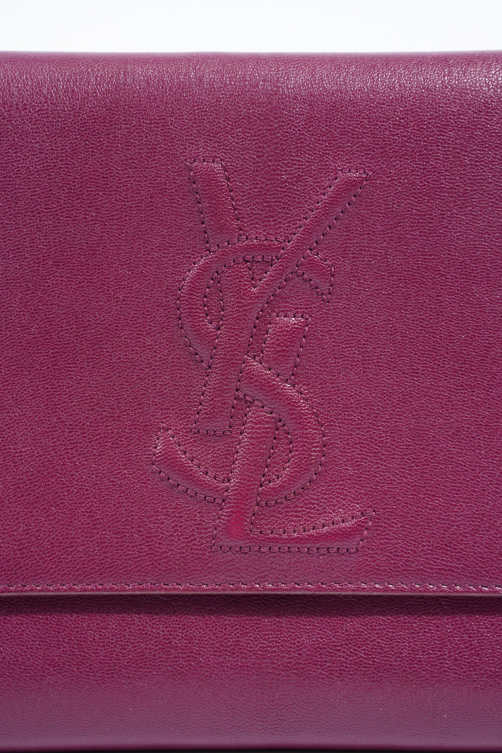 Saint Laurent Flap Clutch Purple Leather