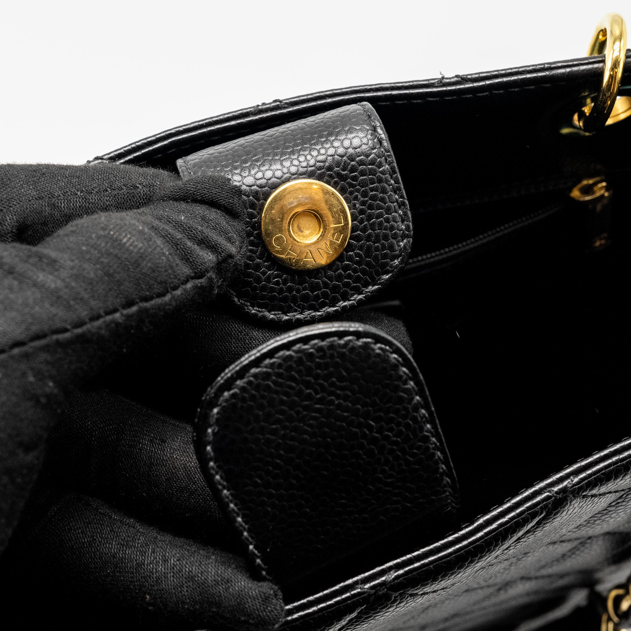 Chanel Petit Shopping Tote Bag Caviar Black