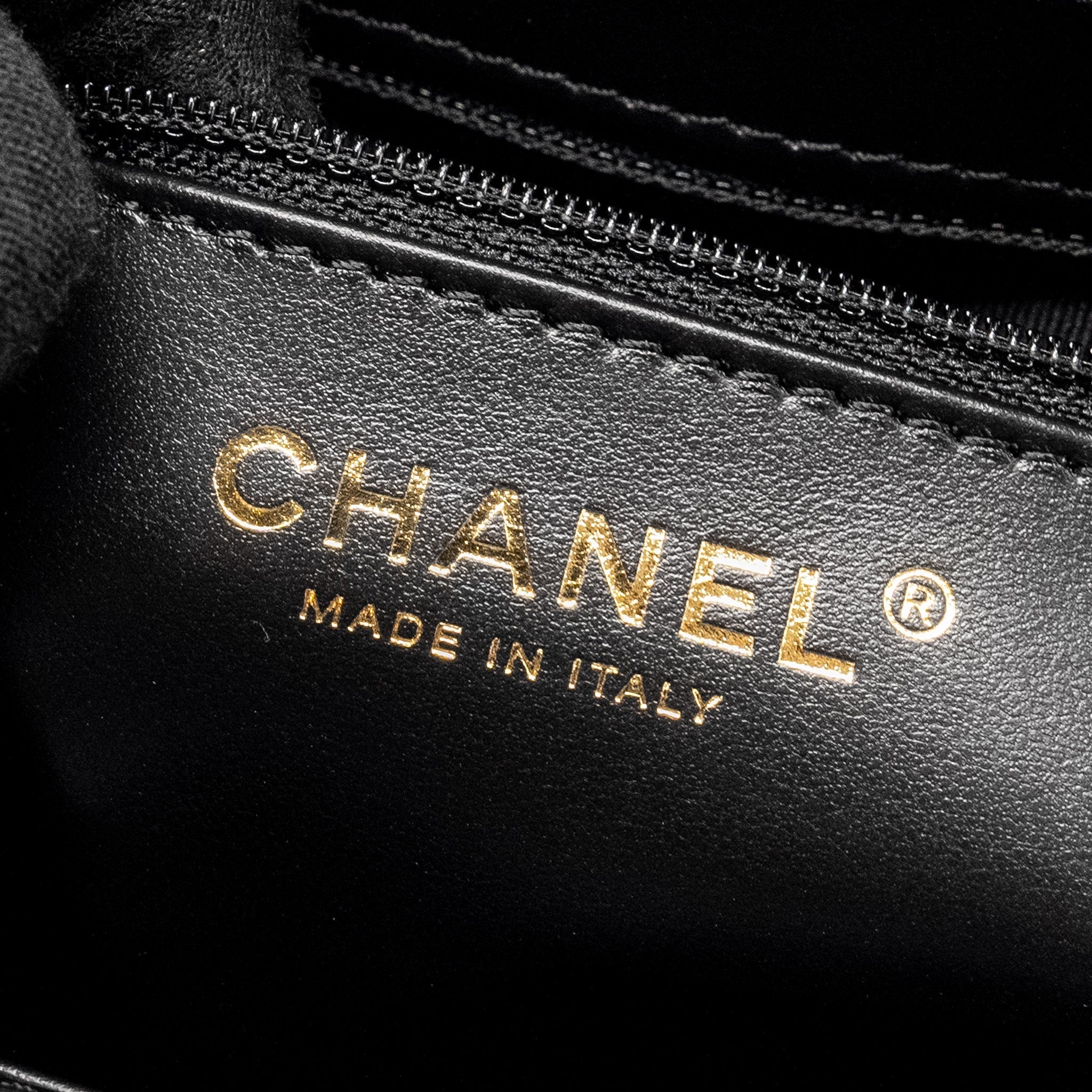 Chanel mini kelly shopping tote bag calfskin black  (microchip)