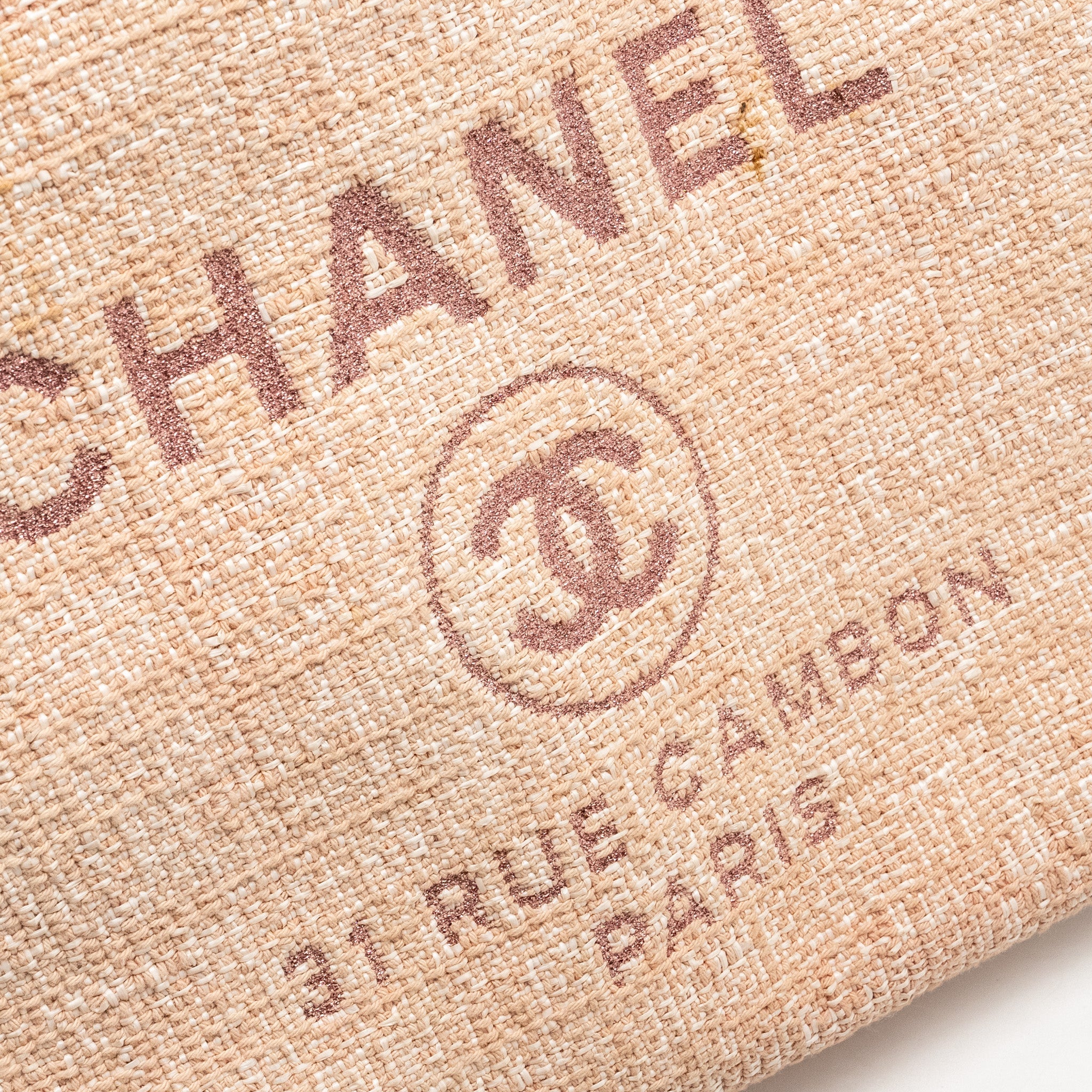 Chanel Deauville Tote Bag Canvas/ Calfskin Pink