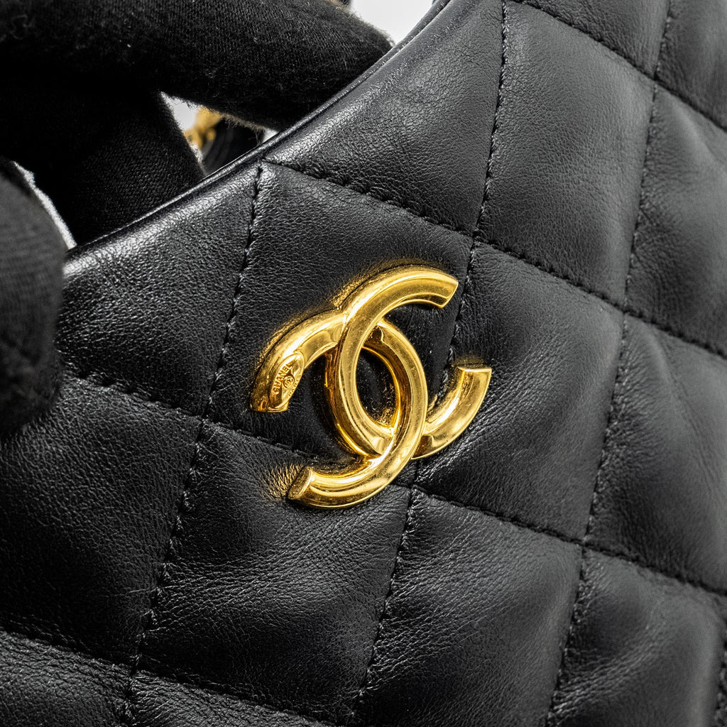 Chanel 22K Hobo Shoulder Bag Lambskin Black  (Microchip)