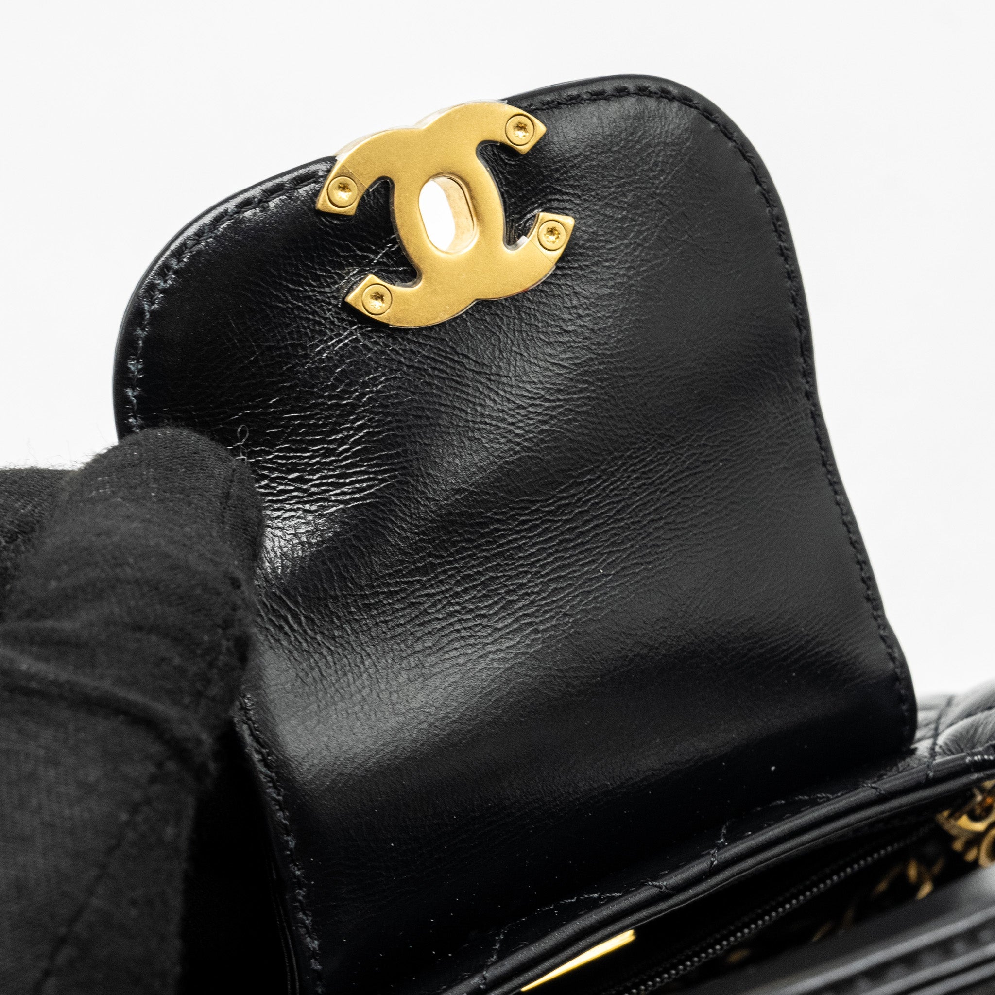 Chanel Mini Kelly Shopping Tote Bag Calfskin Black  (Microchip)
