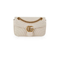 Gucci Marmont Small Matelasse White Shoulder Bag