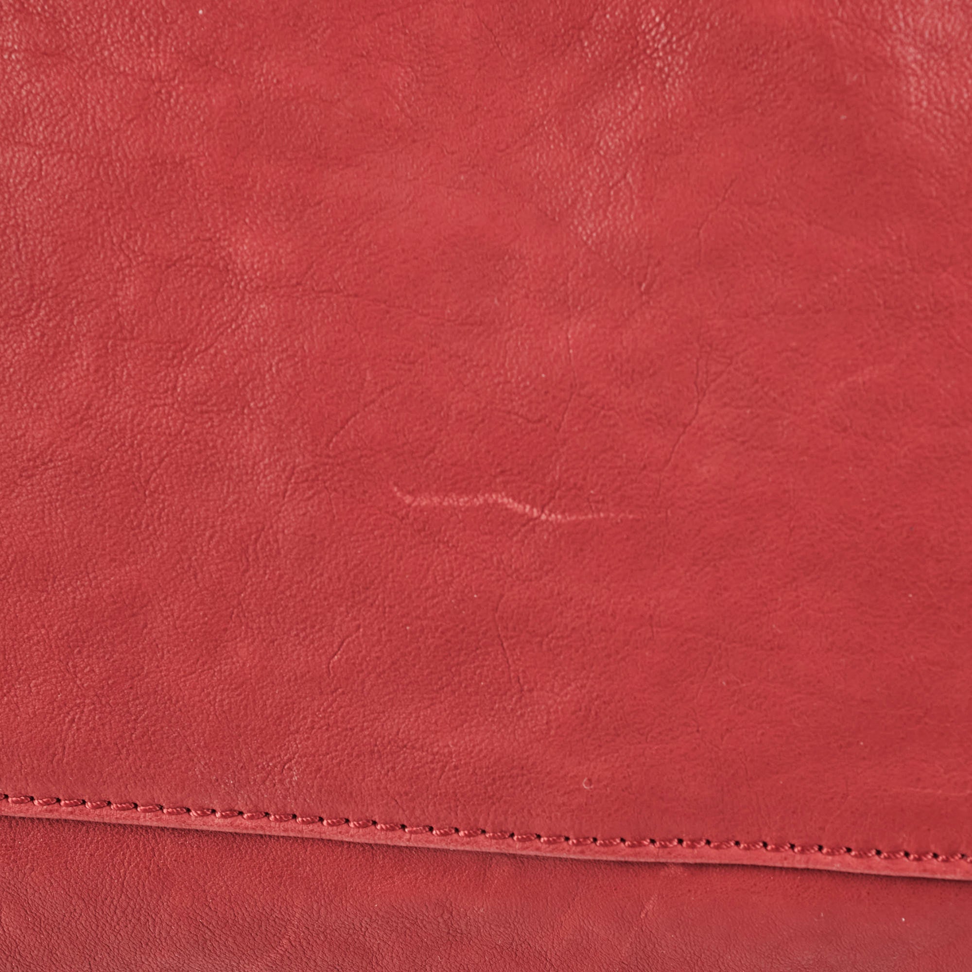 Chanel CC Chain Leather Tote Red