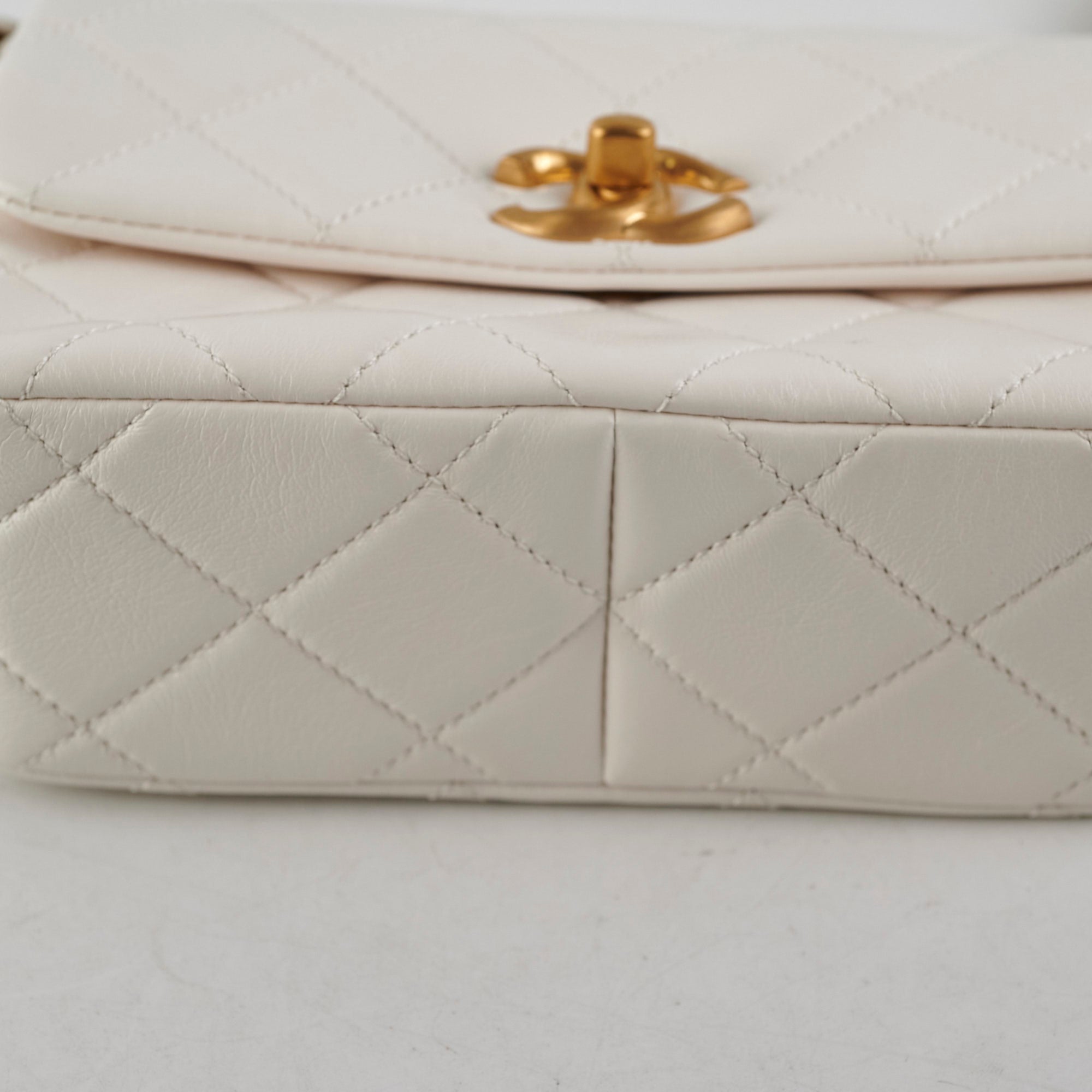 Chanel Seasonal Calfskin Shoulder Bag White