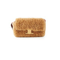 Celine Triomphe Faux Fur Brown Shoulder Bag