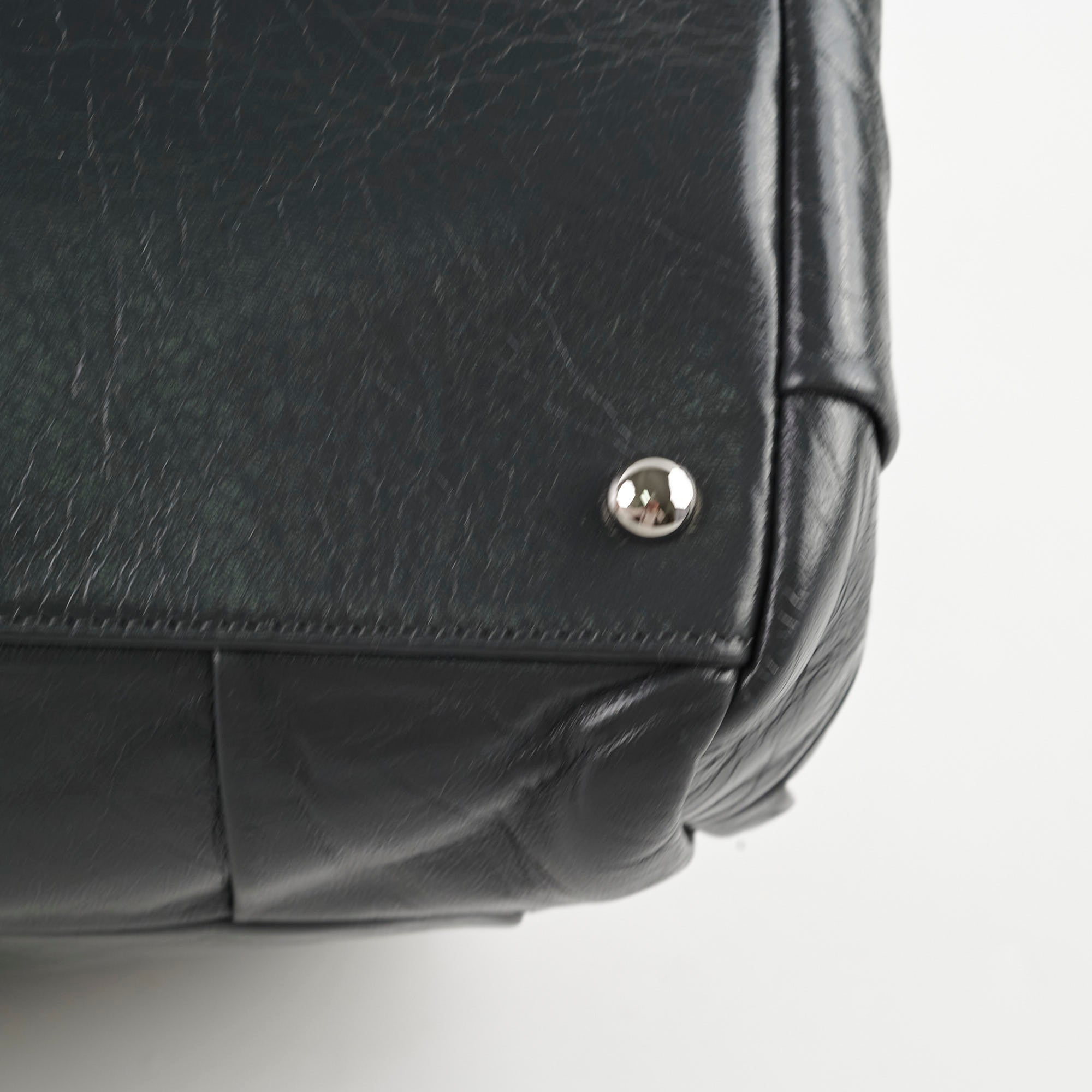 Chanel Igloo Accordian Tote Lambskin Dark Grey