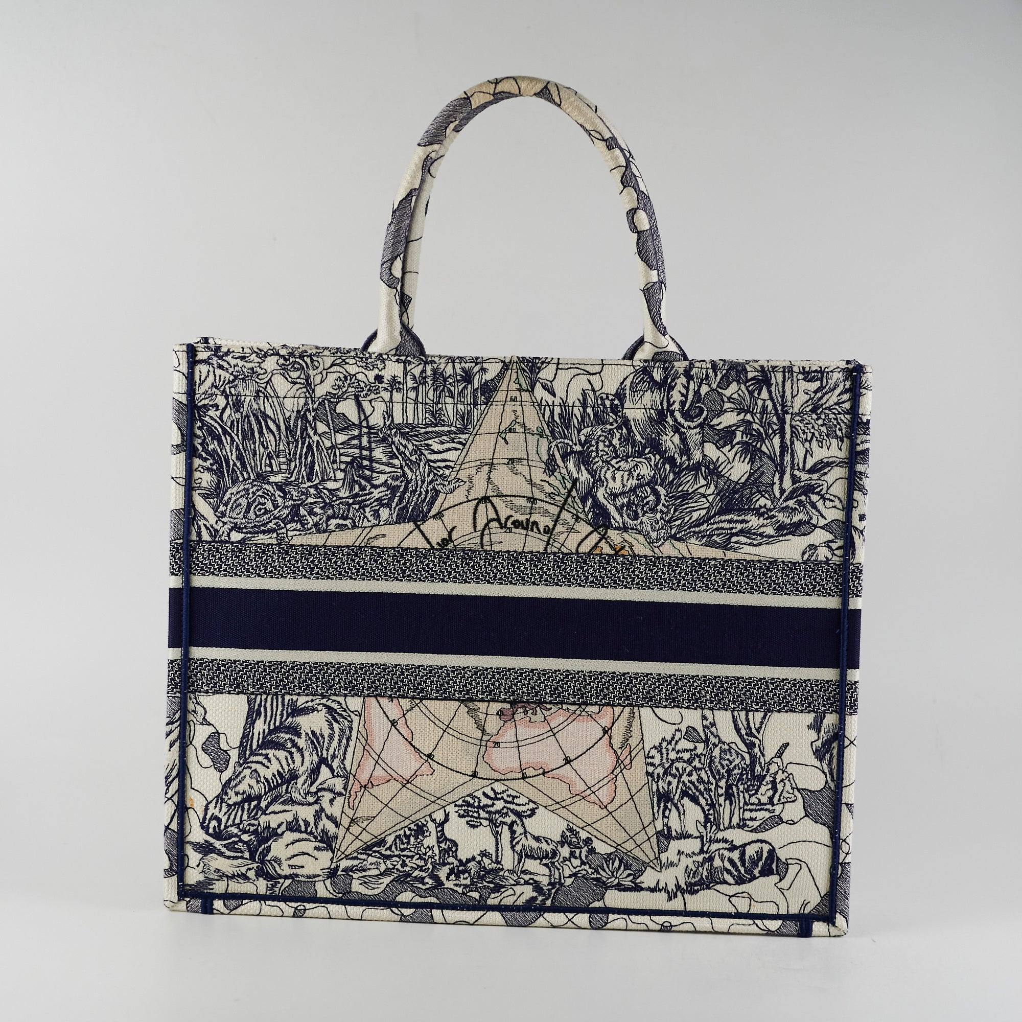 ITEM 20 - Dior Large Book Tote Around the World Navy