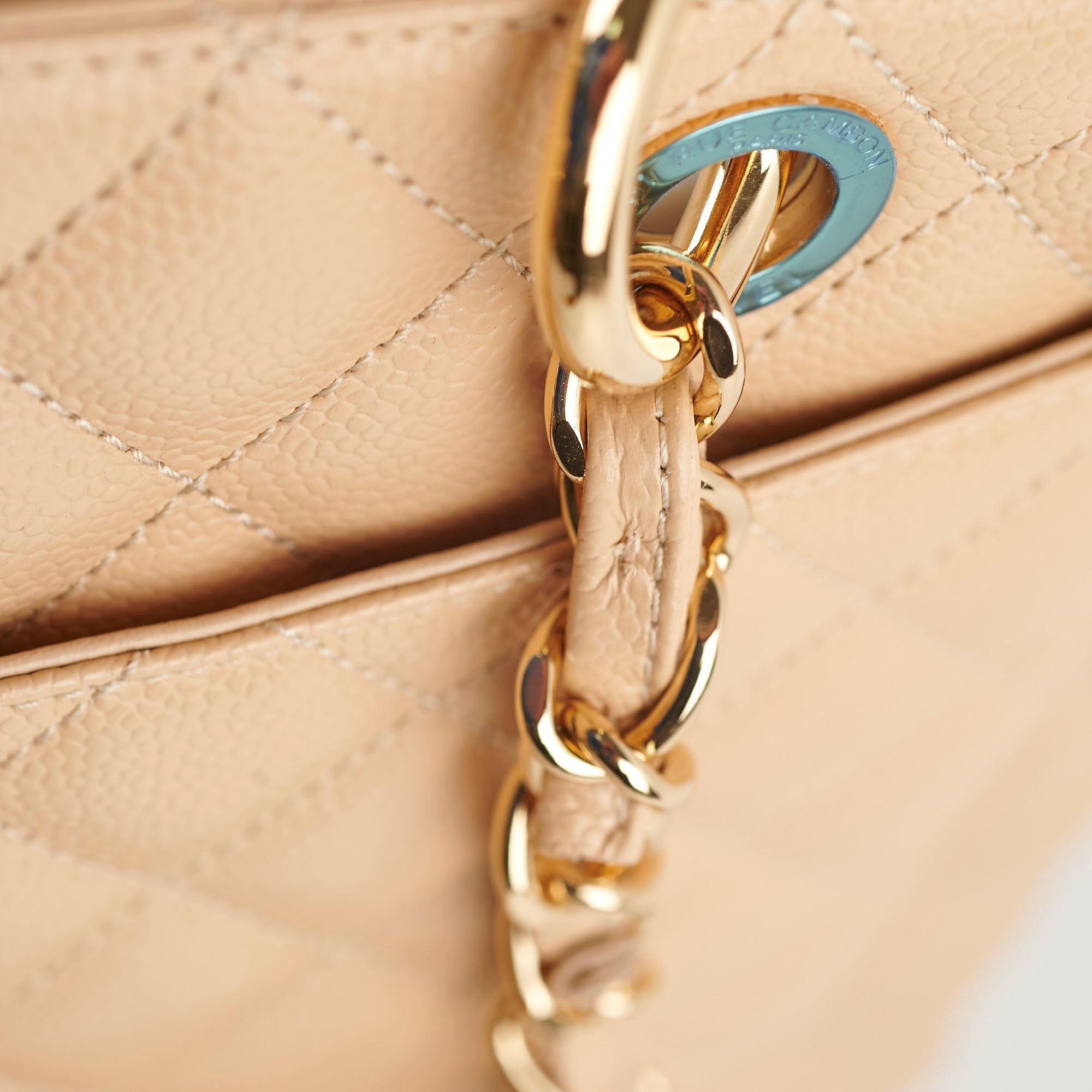 Chanel Caviar GST Grand Shopping Tote Beige