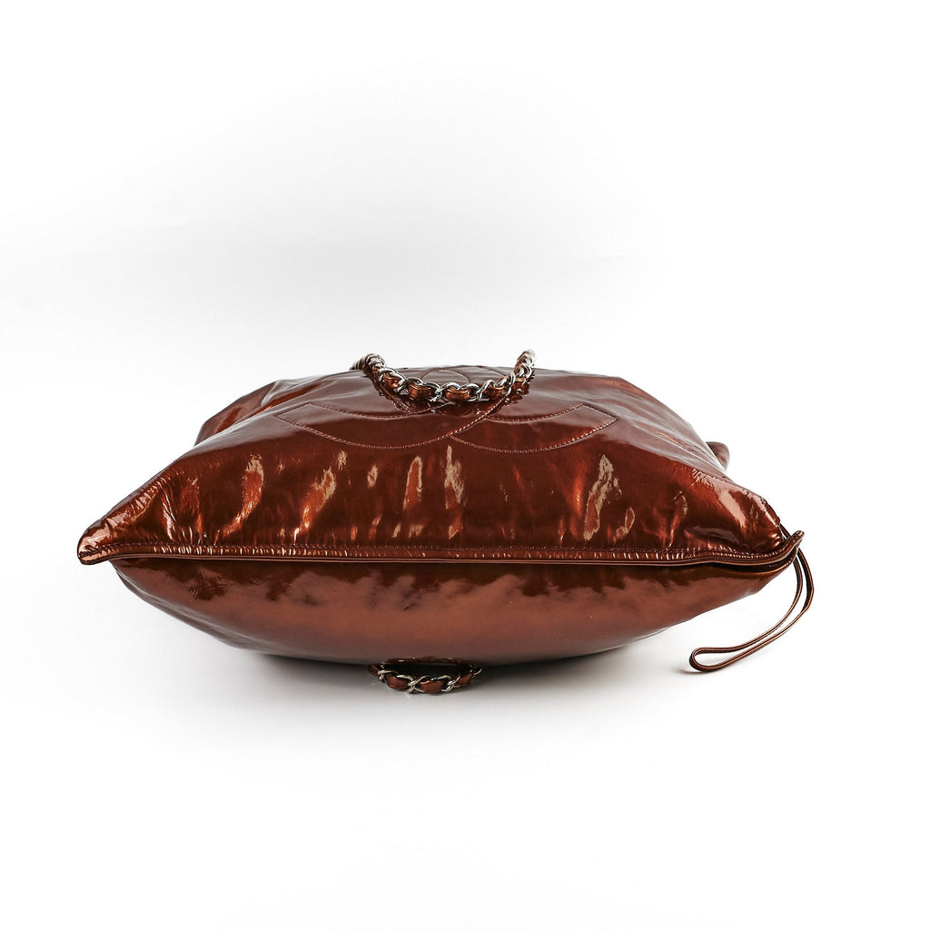 Deal of The Week  - Chanel Large Metallic Patent Tote Bronze 12 Series