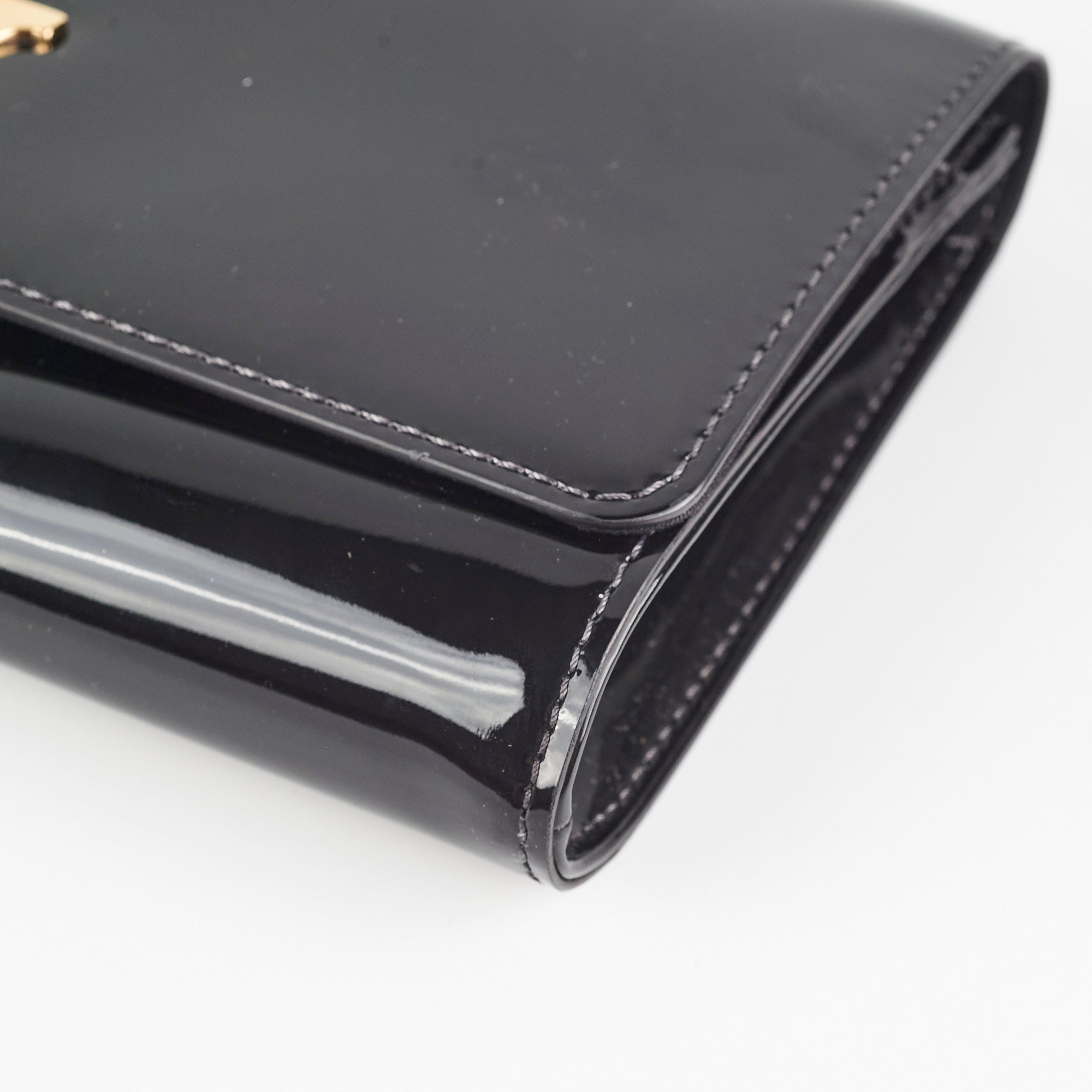 Louis Vuitton Louise Black Patent Clutch