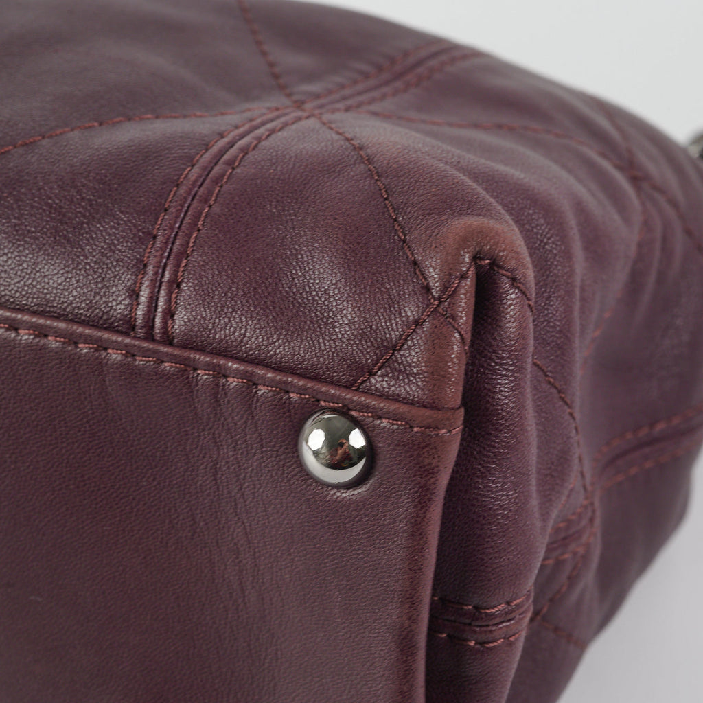 Chanel Quilted Tote Bag Dark Burgundy/Purple