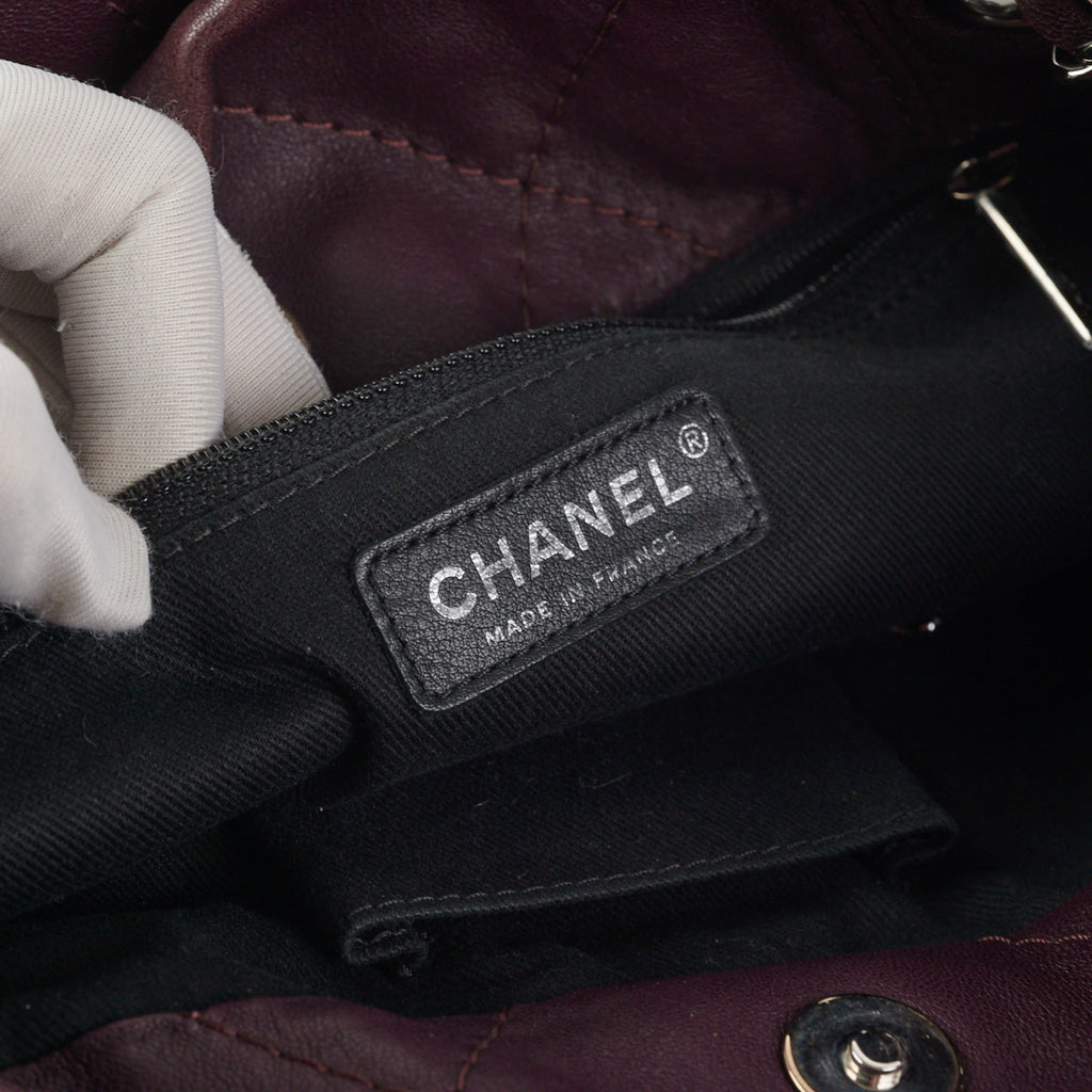 Chanel Quilted Tote Bag Dark Burgundy/Purple