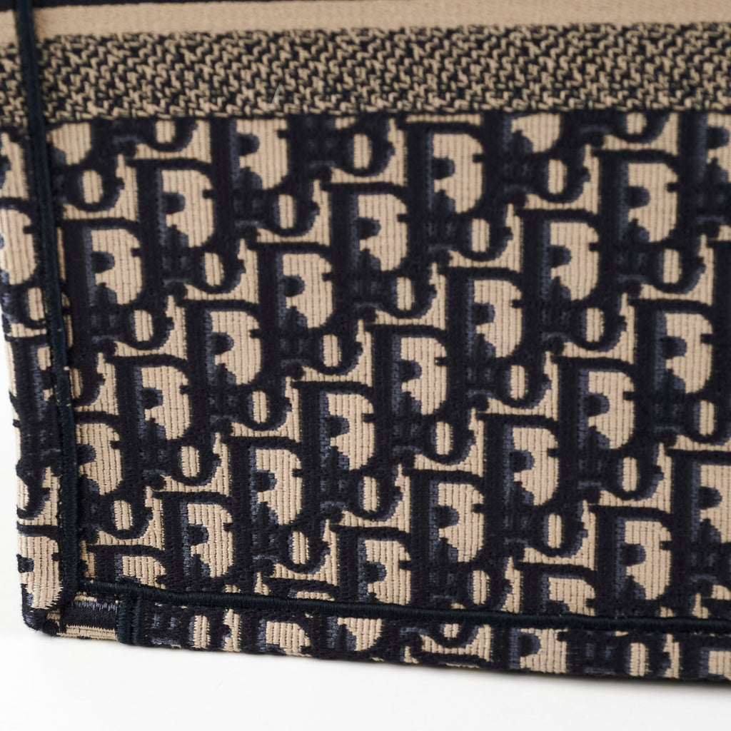 Christian Dior Book Tote Large Oblique Navy