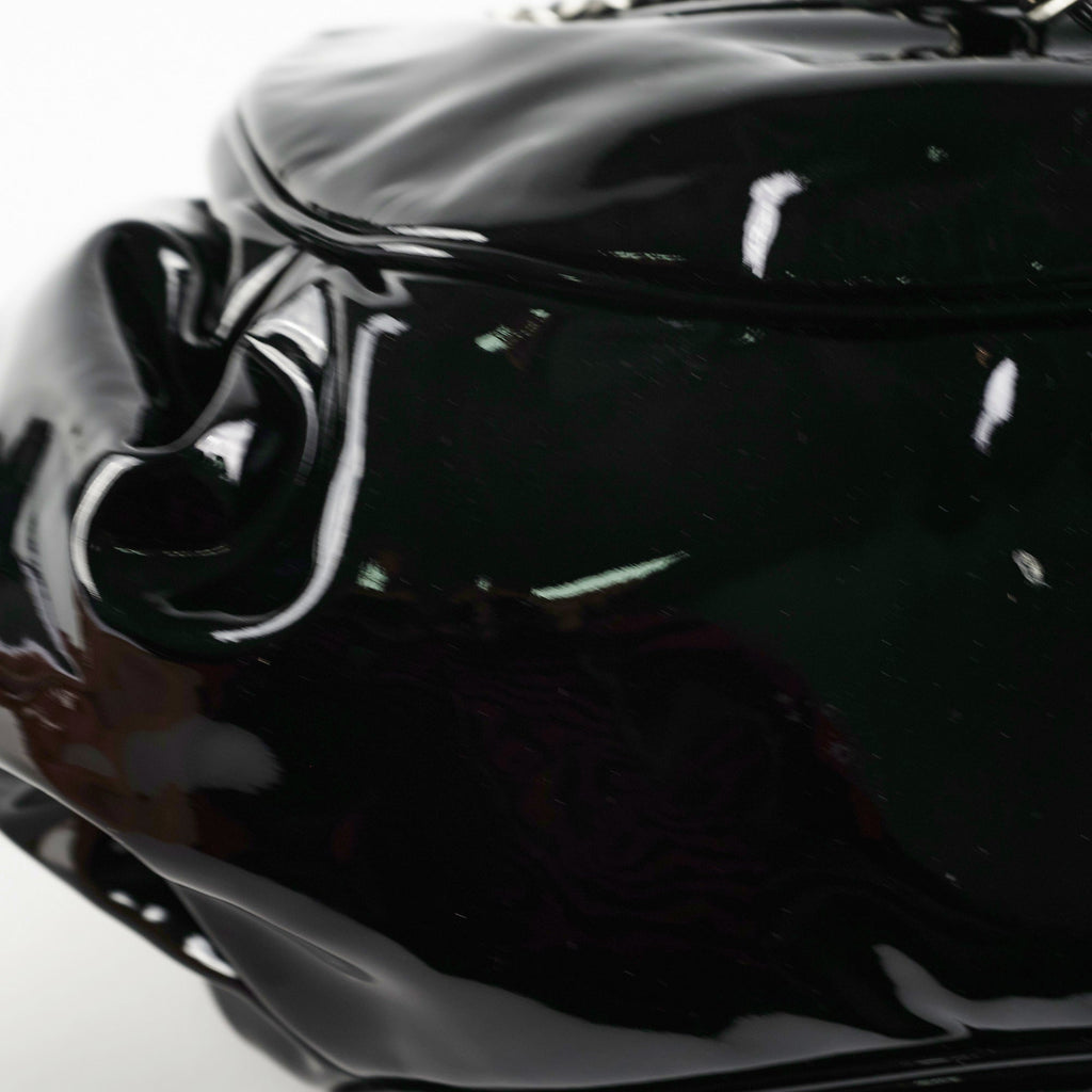 Chanel Camelia Patent Leather Tote Bag Black