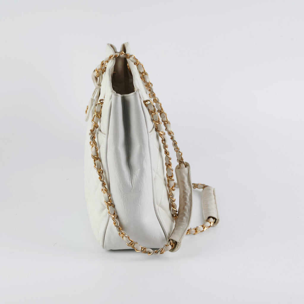 Chanel Vintage White Tote Bag