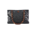Chanel Caviar Vintage Tortoise Shell Chain Black Tote Bag Black