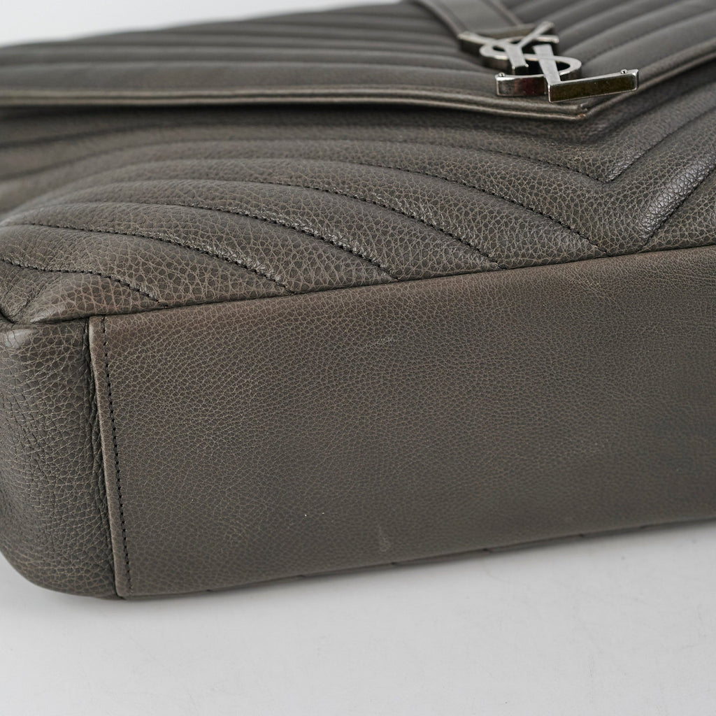 Saint Laurent Colleague Large Grey Shoulder Bag