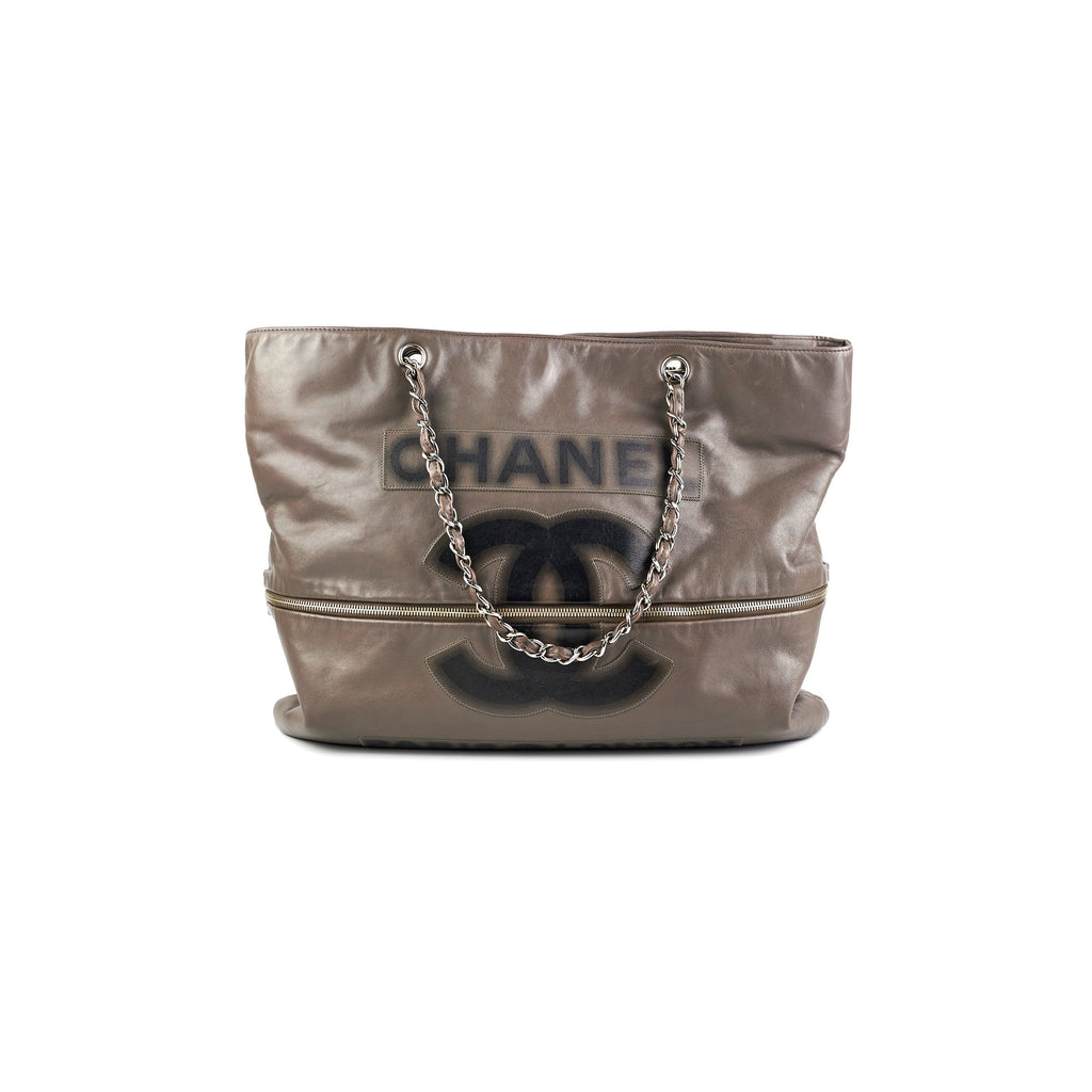 Chanel Grey Soft Calfskin Tote Bag