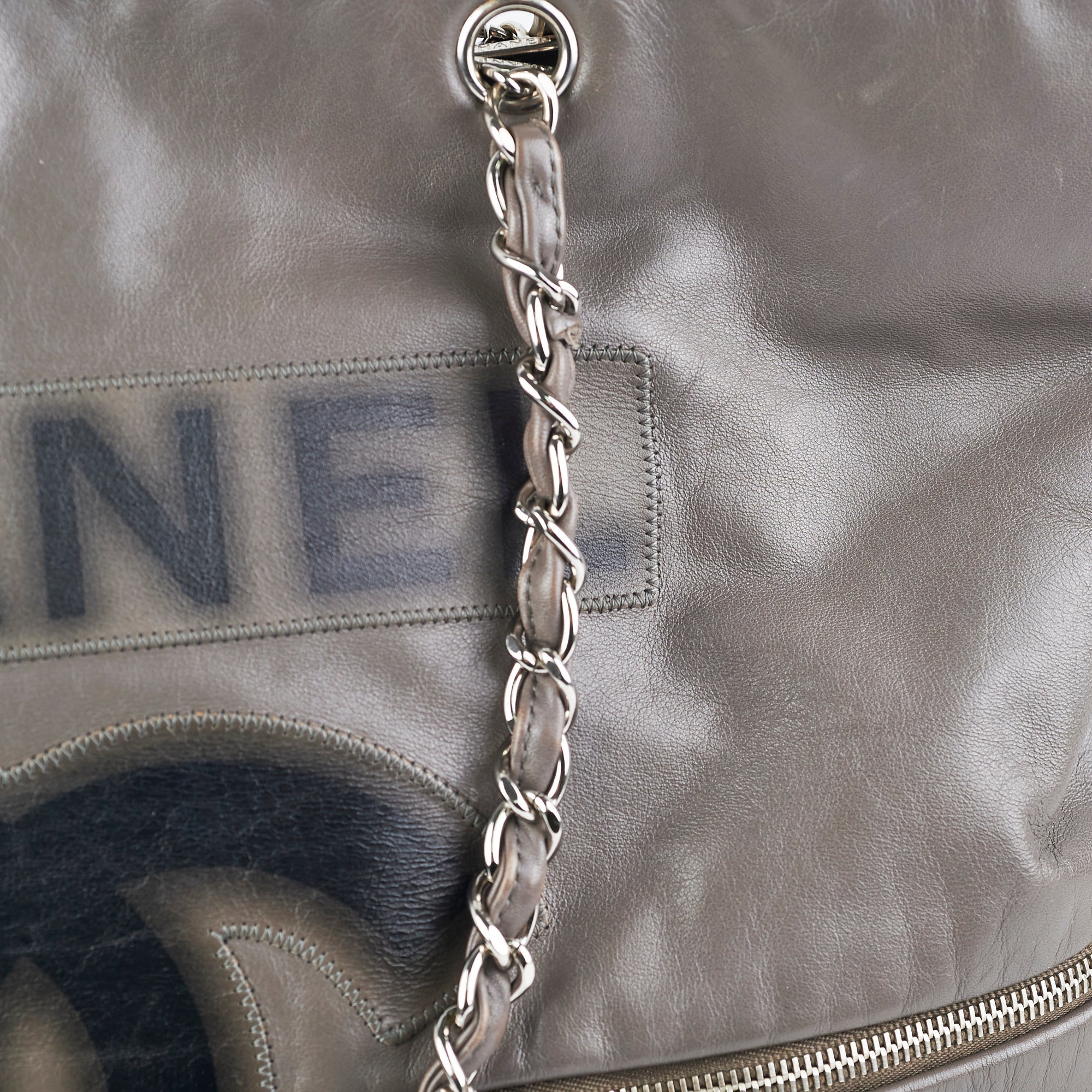 Chanel Grey Soft Calfskin Tote Bag