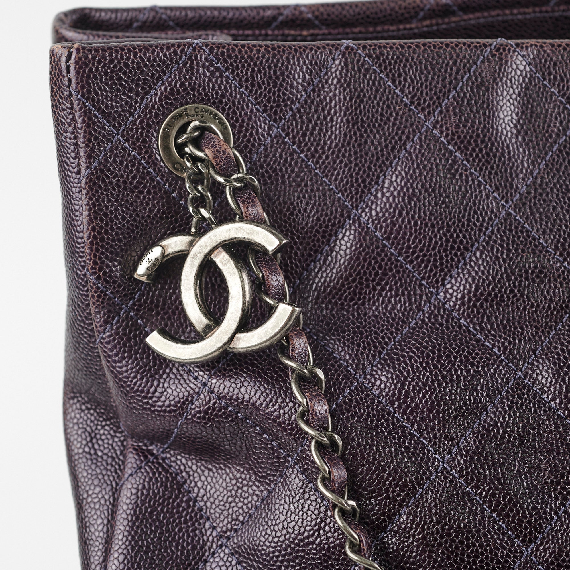 Chanel Dark Purple Caviar Shoulder Bag